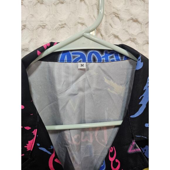 80s Outfit for Men Short Sleeve Button Down size M - Picture 2 of 3